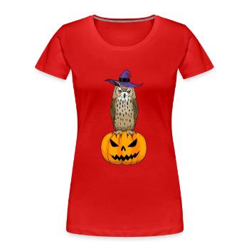 Eagle Owl Halloween - Women's Premium Organic T-Shirt - red - Front - Mia (176cm)