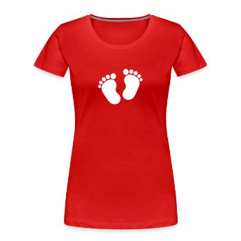Feet - Women's Premium Organic T-Shirt - red - Front - Mia (176cm)