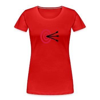 Bogenschießen - Frauen Premium Bio T-Shirt - Rot - Vorne - Mia (176cm)