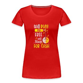 Musique de fanfare traditionnelle Musikverein Musiciens - T-shirt bio Premium Femme - rouge - Devant - Mia (176cm)