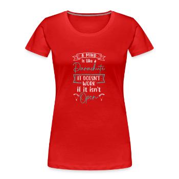Fallschirmspringen Sprung Base Jumping - Frauen Premium Bio T-Shirt - Rot - Vorne - Mia (176cm)