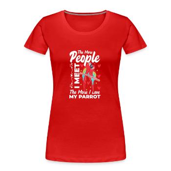 Ara Habitat Animal Tropiques - T-shirt bio Premium Femme - rouge - Devant - Mia (176cm)