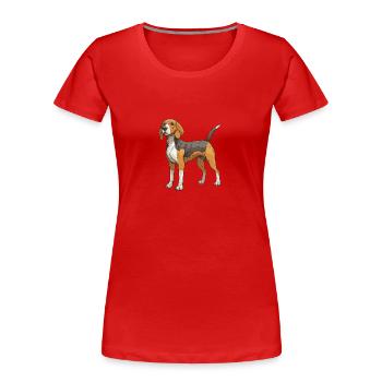 Chien Beagle - T-shirt bio Premium Femme - rouge - Devant - Mia (176cm)