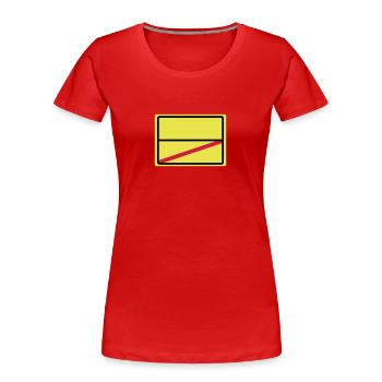 ortsschild blank - Women's Premium Organic T-Shirt - red - Front - Mia (176cm)