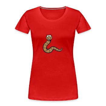 Wurm lustig - Frauen Premium Bio T-Shirt - Rot - Vorne - Mia (176cm)
