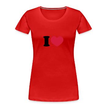 Football Heart I like love world champion winner - Women's Premium Organic T-Shirt - red - Front - Mia (176cm)