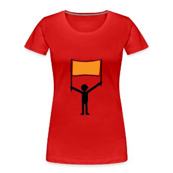 Grève de démonstration - T-shirt bio Premium Femme - rouge - Devant - Mia (176cm)