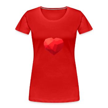 Emoji cœur à faible polygone design Saint-Valentin - T-shirt bio Premium Femme - rouge - Devant - Mia (176cm)