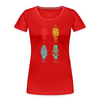 Santa Claus Nutcracker Christmas - Women's Premium Organic T-Shirt - red - Front - Mia (176cm)
