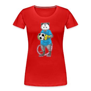 Beutelratte Fußballspieler Fußball Sport - Frauen Premium Bio T-Shirt - Rot - Vorne - Mia (176cm)