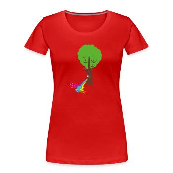 Environmental protection, nature conservation, nature lovers, tree - Women's Premium Organic T-Shirt - red - Front - Mia (176cm)