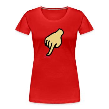 montrer croix - ici 3 - T-shirt bio Premium Femme - rouge - Devant - Mia (176cm)