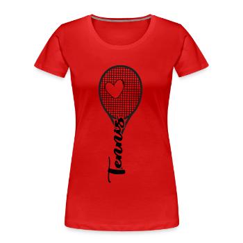 Tennis Match Balle Joueur de tennis Tennis Love - T-shirt bio Premium Femme - rouge - Devant - Mia (176cm)