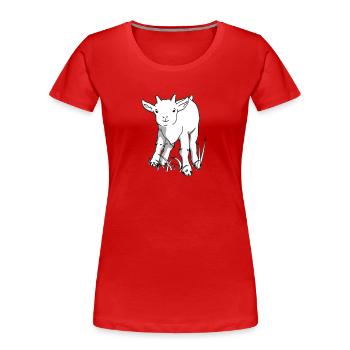 Cute goat - Women's Premium Organic T-Shirt - red - Front - Mia (176cm)