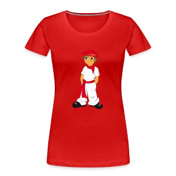 P'tit Basque - Women's Premium Organic T-Shirt - red - Front - Mia (176cm)
