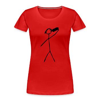 saufen - Frauen Premium Bio T-Shirt - Rot - Vorne - Mia (176cm)