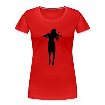 Geige - Frauen Premium Bio T-Shirt - Rot - Vorne - Mia (176cm)