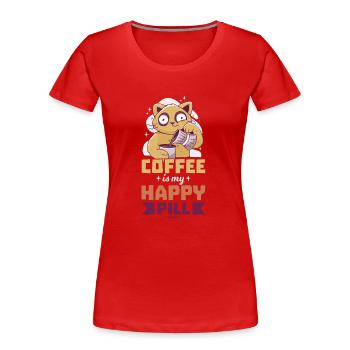 Café Espresso Capuccino Office Fun Cadeau - T-shirt bio Premium Femme - rouge - Devant - Mia (176cm)