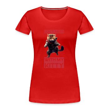 Miezekatze als überlegener Kämpfer und Gegner - Frauen Premium Bio T-Shirt - Rot - Vorne - Mia (176cm)