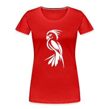 Papagei Portrait Tattoo Vogel Zeichnung - Frauen Premium Bio T-Shirt - Rot - Vorne - Mia (176cm)