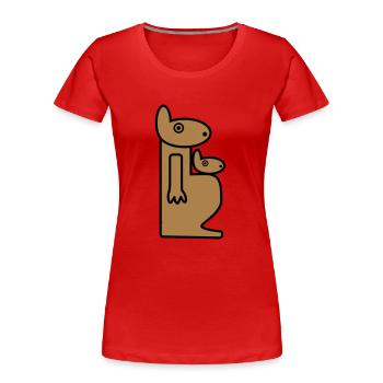 Kangaroo | Mother & Child | Pregnancy | infant - Women's Premium Organic T-Shirt - red - Front - Mia (176cm)