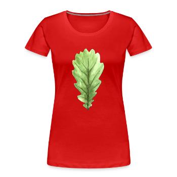 Feuille d'un chêne - T-shirt bio Premium Femme - rouge - Devant - Mia (176cm)