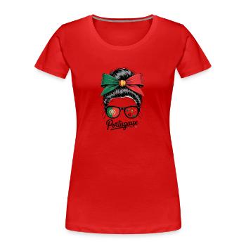 Portugiesisch - Frauen Premium Bio T-Shirt - Rot - Vorne - Mia (176cm)