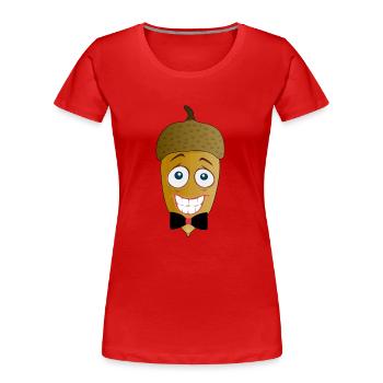 Eichel - Frauen Premium Bio T-Shirt - Rot - Vorne - Mia (176cm)