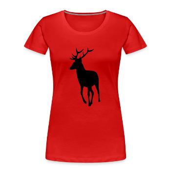 deer deer silhouette shadow Shadow1 - Women's Premium Organic T-Shirt - red - Front - Mia (176cm)