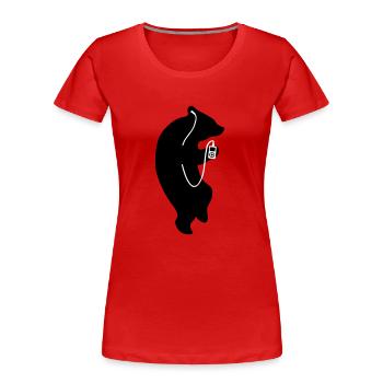 The bear grooves - Women's Premium Organic T-Shirt - red - Front - Mia (176cm)