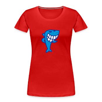 Grimaçant Shark - T-shirt bio Premium Femme - rouge - Devant - Mia (176cm)