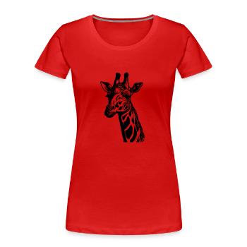 Girafe mignonne avec un look mignon - T-shirt bio Premium Femme - rouge - Devant - Mia (176cm)