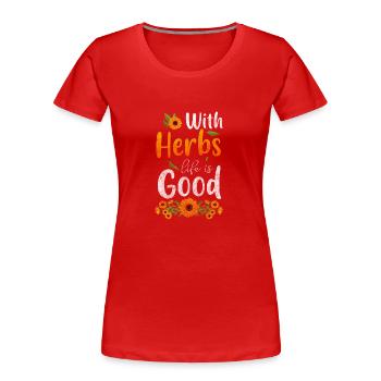 Medicinal Herbs Healer Herbs Natural - Women's Premium Organic T-Shirt - red - Front - Mia (176cm)