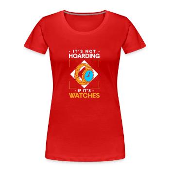 Uhr Uhrenmacher - Frauen Premium Bio T-Shirt - Rot - Vorne - Mia (176cm)