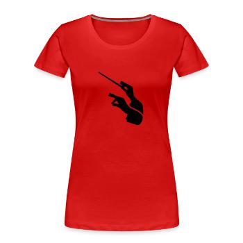 Dirigent - Frauen Premium Bio T-Shirt - Rot - Vorne - Mia (176cm)