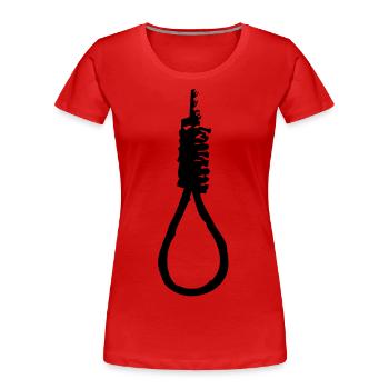 sliding knot hanging rope - Women's Premium Organic T-Shirt - red - Front - Mia (176cm)