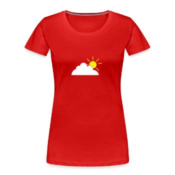 Lightly clouded - Women's Premium Organic T-Shirt - red - Front - Mia (176cm)