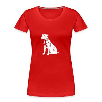 Silhouette de chien boxer - T-shirt bio Premium Femme - rouge - Devant - Mia (176cm)