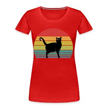 Katzenliebhaber - Frauen Premium Bio T-Shirt - Rot - Vorne - Mia (176cm)