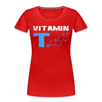 Testosteron Testo Bodybuilding Fitnessstudio Gym - Frauen Premium Bio T-Shirt - Rot - Vorne - Mia (176cm)