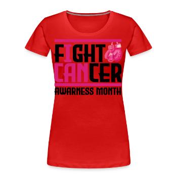 Fight Cancer. awareness month. - Women's Premium Organic T-Shirt - red - Front - Mia (176cm)