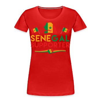 Fächern Sie die Löwen von Teranga an. Unterstützer Senegals. - Frauen Premium Bio T-Shirt - Rot - Vorne - Mia (176cm)