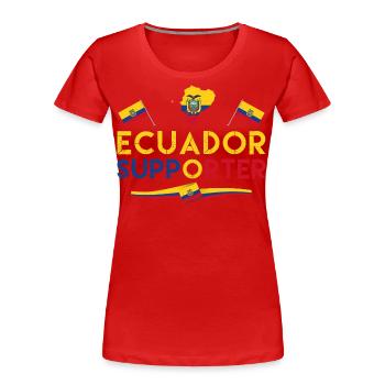 fan de ecuador supporter. Supporter d'Équateur. - T-shirt bio Premium Femme - rouge - Devant - Mia (176cm)