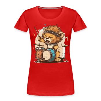 Rhythmus des Löwen - Frauen Premium Bio T-Shirt - Rot - Vorne - Mia (176cm)