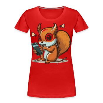 Faites défiler, écureuil ! - T-shirt bio Premium Femme - rouge - Devant - Mia (176cm)