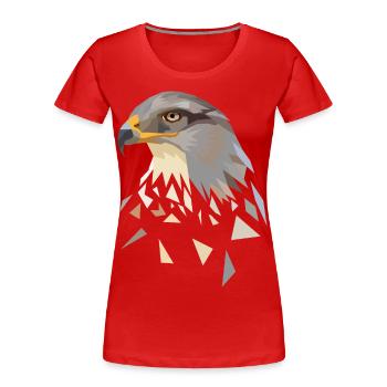 Aigle géométrique à faible poly tête d’aigle - T-shirt bio Premium Femme - rouge - Devant - Mia (176cm)