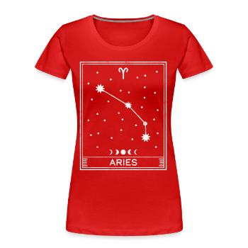 Widder Sternzeichen - Frauen Premium Bio T-Shirt - Rot - Vorne - Mia (176cm)