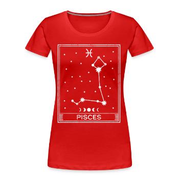 Fische-Sternzeichen - Frauen Premium Bio T-Shirt - Rot - Vorne - Mia (176cm)