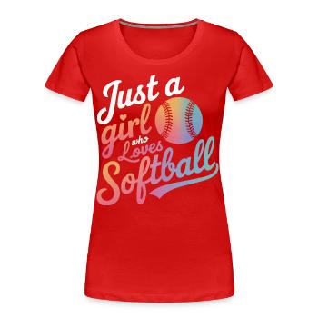 Softball Sport Softball Spieler - Frauen Premium Bio T-Shirt - Rot - Vorne - Mia (176cm)
