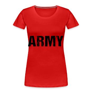 Army Soldaten Militär Vintage - Frauen Premium Bio T-Shirt - Rot - Vorne - Mia (176cm)